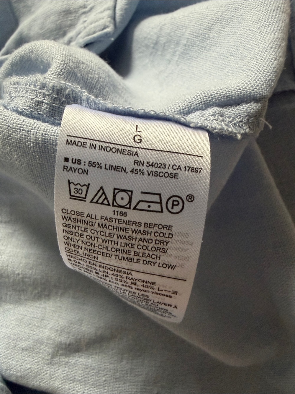 NWT Banana Republic Factory Light Blue Linen-Blend Shirt Large - Picture 5 of 6